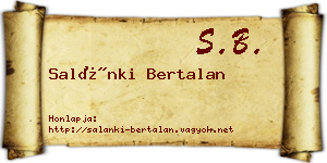 Salánki Bertalan névjegykártya